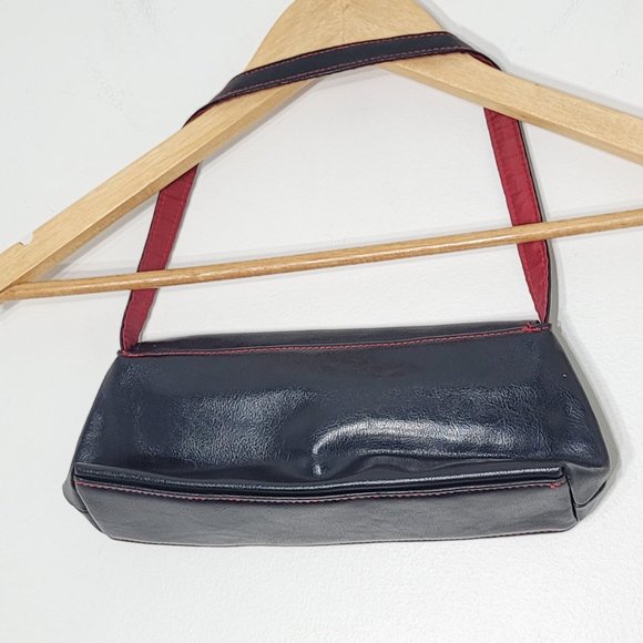 Victoria's Secret Women's Black Red Vegan Leather Mini Shoulder Purse Small Bag - Picture 5 of 12